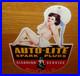VINTAGE-AUTO-LITE-SPARK-PLUGS-With-WOMAN-IN-HAT-13-METAL-GASOLINE-OIL-SIGN-01-cadu