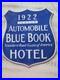 VINTAGE-AUTOMOBILE-BLUE-BOOK-HOTEL-PORCELAIN-SIGN-10x9-01-ej