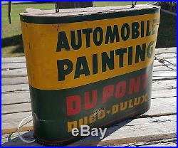 Vintage Automobile Painting Dupont Duco-dulux Double Sided Lighted Sign