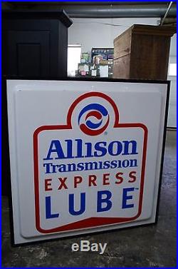 Vintage Big Plastic Sign By Allison Transmission Express Lube With Frame /work