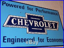 Vintage Chevrolet Bowtie 16 1/2 X 10 1/2 Porcelain Car, Truck, Gas & Oil Sign