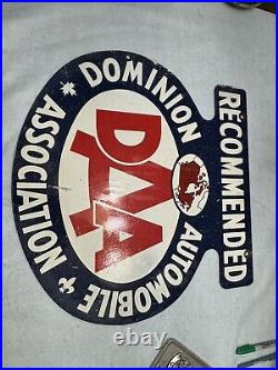 VINTAGE Dominion Automobile Association Original SIGN ADVERTISING 24