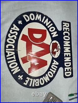 VINTAGE Dominion Automobile Association Original SIGN ADVERTISING 24