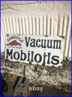 VINTAGE ENAMEL SIGN GARGOYLE MOBILOIL AUTOMOBILIA free Post