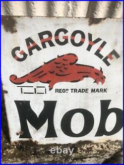 VINTAGE ENAMEL SIGN GARGOYLE MOBILOIL AUTOMOBILIA free Post