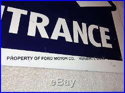 Vintage Ford Service Entrance 24 X 14 3/4 Porcelain Car, Truck, Gas & Oil Sign