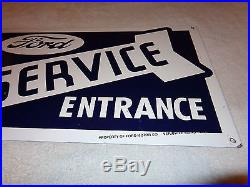 Vintage Ford Service Entrance 24 X 14 3/4 Porcelain Car, Truck, Gas & Oil Sign