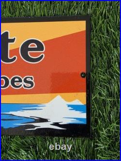 VINTAGE GILLETTE TIRES AND TUBES PORCELAIN SIGN CAR GAS TRUCK OIL 15x5