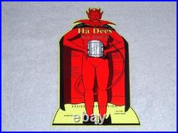 VINTAGE HA DEES CAR HEATER With DEVIL 12 BAKED METAL EVIL SATAN GASOLINE OIL SIGN
