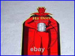 VINTAGE HA DEES CAR HEATER With DEVIL 12 BAKED METAL EVIL SATAN GASOLINE OIL SIGN