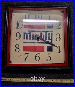 VINTAGE MIGHTY AUTO Parts Clock Glass Face Not Working Ez Fix Gas Mobil Sign