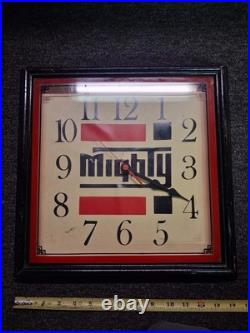 VINTAGE MIGHTY AUTO Parts Clock Glass Face Not Working Ez Fix Gas Mobil Sign