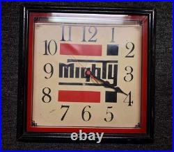 VINTAGE MIGHTY AUTO Parts Clock Glass Face Not Working Ez Fix Gas Mobil Sign