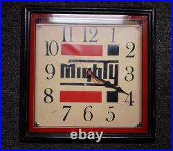 VINTAGE MIGHTY AUTO Parts Clock Glass Face Not Working Ez Fix Gas Mobil Sign