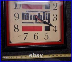 VINTAGE MIGHTY AUTO Parts Clock Glass Face Not Working Ez Fix Gas Mobil Sign