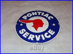 Vintage Pontiac Authorized Service 11 1/4 Porcelain Car, Gas & Oil Sign! Nr