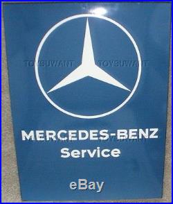 Vintage Porcelain Enamel Mercedes-benz Sign Dealership Service Dealer Auto Car