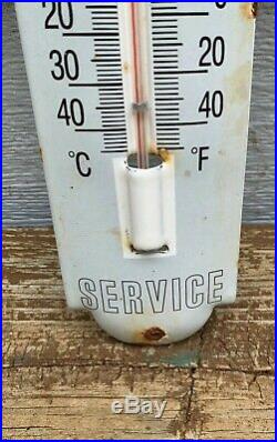 VINTAGE PORSCHE SPORTS CAR PORCELAIN THERMOMETER GAS BATTERY 60s WORKING