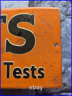 VINTAGE PRATTS'ON TOP IN ALL ROAD TESTS' PORCELAIN SIGN CAR GAS OIL TRUCK 16x6