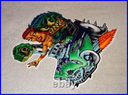 VINTAGE RATFINK DRIVES CAR With WOMAN MONSTER 12 METAL GASOLINE OIL RAT FINK SIGN
