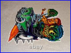 VINTAGE RATFINK DRIVES CAR With WOMAN MONSTER 12 METAL GASOLINE OIL RAT FINK SIGN