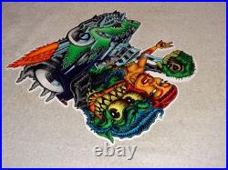 VINTAGE RATFINK DRIVES CAR With WOMAN MONSTER 12 METAL GASOLINE OIL RAT FINK SIGN