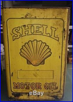 Vintage Shell Oil Can Gas Station Car Truck Advertising In Spanish Very Rare