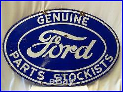 Vintage Sign Enamel Porcelain Old Ford Car Double Sided Antique Automobiles Sign