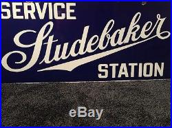 Vintage Studebaker Service Station 30 X 14 Porcelain Car, Truck Gas & Oil Sign