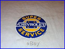 Vintage Super Chevrolet Service 11 1/4 Porcelain Car, Truck, Gas & Oil Sign! Nr