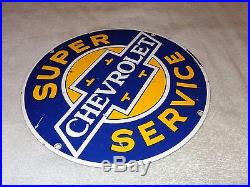 Vintage Super Chevrolet Service 11 1/4 Porcelain Car, Truck, Gas & Oil Sign! Nr