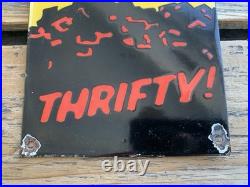 VINTAGE all new 71 DODGE DEMON DEVIL DEALER GAS STATION PORCELAIN OIL SIGN