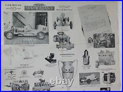 VTG 1930's R&R INDIANA Roof Indy Racer Racing Engine Car Parts Poster 32 x 22