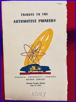 VTG 1946 Detroit's Automotive Golden Jubilee Dinner Progr Transp. Very rare