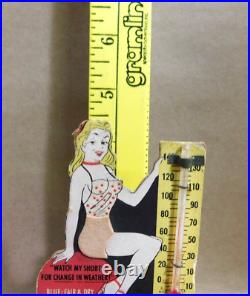 VTG 1959 Car-Freshener Corp Forecast Fanny Car Magnetic Thermometer Cardboard