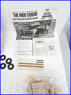 VTG 1969 Rare Aurora Mod Squad station wagon 1951 Mercury Woodie car model MIB