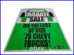 VTG 1975 Chevy Chevrolet Poster dealership showroom Window Sign Complete Kit