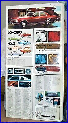 VTG 1976 Chevrolet Dealership Showroom Poster Concours Nova 47 x 23