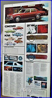 VTG 1976 Chevrolet Dealership Showroom Poster Concours Nova 47 x 23