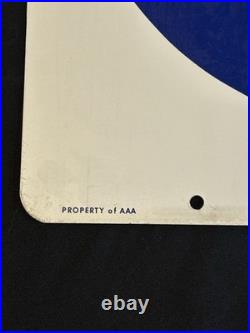 VTG AAA American Auto Assoc EMERGENCY SERVICES Double Sided Advertising Sign 24