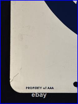 VTG AAA American Auto Assoc EMERGENCY SERVICES Double Sided Advertising Sign 24