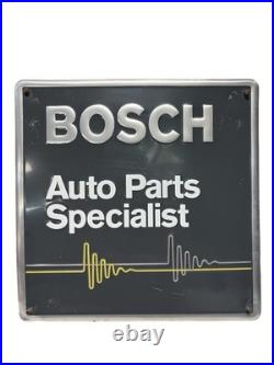 VTG Bosch Auto Parts Specialist embossed tin Sign 18x18 OEM Scioto Signs 1991