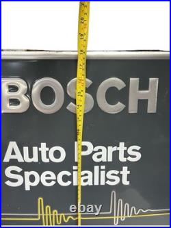 VTG Bosch Auto Parts Specialist embossed tin Sign 18x18 OEM Scioto Signs 1991