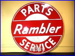 Vtgstunning 1940's Nash Amc Rambler Double Sided Porcelain Auto Dealer Sign