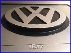 VW Vintage Emblem Logo Framed Wall Art Dealership Promotion Sign