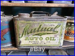 Vintage 1 Gallon Mutual Auto Oil Motor Oil Can Kansas City