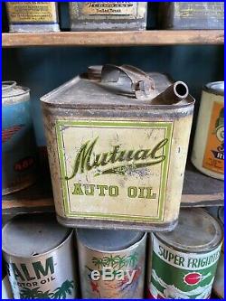 Vintage 1 Gallon Mutual Auto Oil Motor Oil Can Kansas City