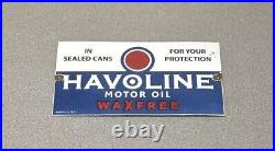 Vintage 12 1930's Havoline Motor Oil Porcelain Sign Car Gas Auto