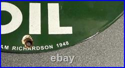 Vintage 12 1948 Wolfs Head Motor Porcelain Sign Car Gas Truck Oil Motorcycle