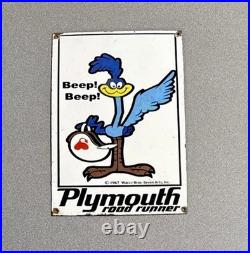 Vintage 12 1967 Plymouth Roadrunner Porcelain Sign Car Gas Oil Truck Motorcycle